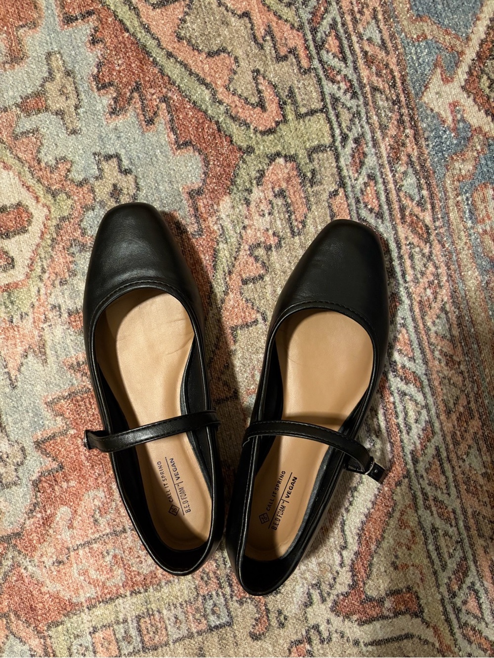 Black Mary Jane Flats with Strap - Everyday Comfort